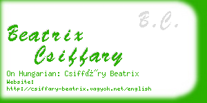 beatrix csiffary business card